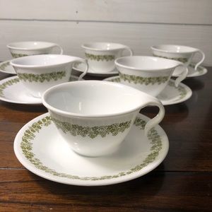 6 VTG Corelle Spring Blossom Cup Mug & Saucer